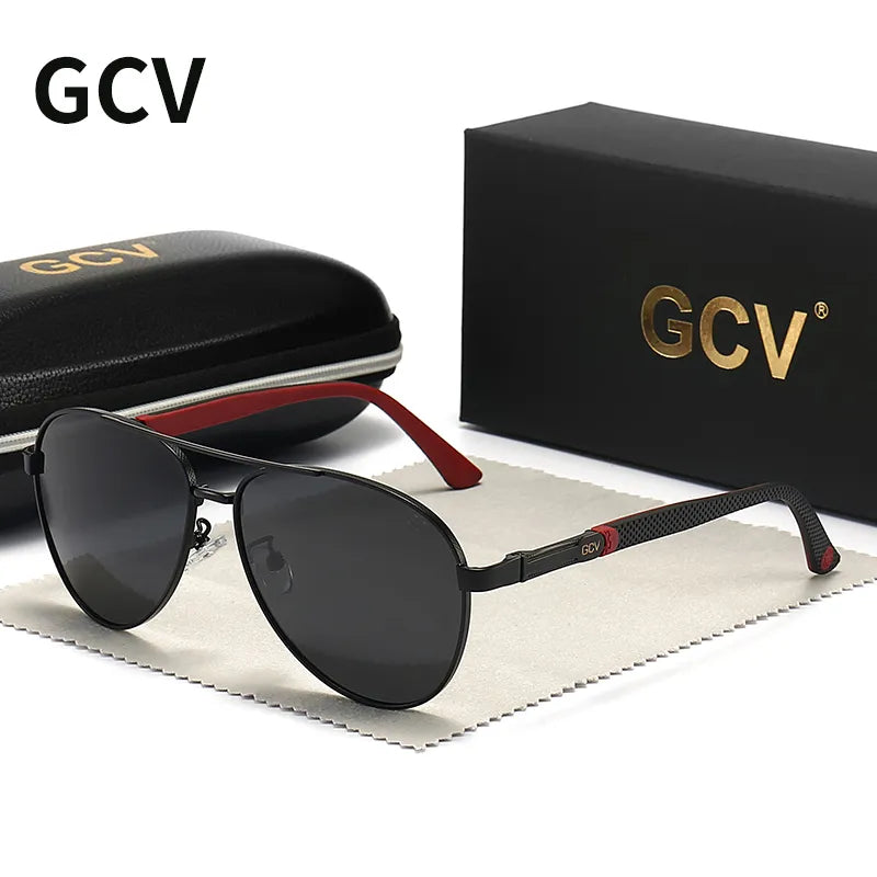 GCV marque hommes/femmes Vintage aluminium lunettes de soleil polarisées marque classique