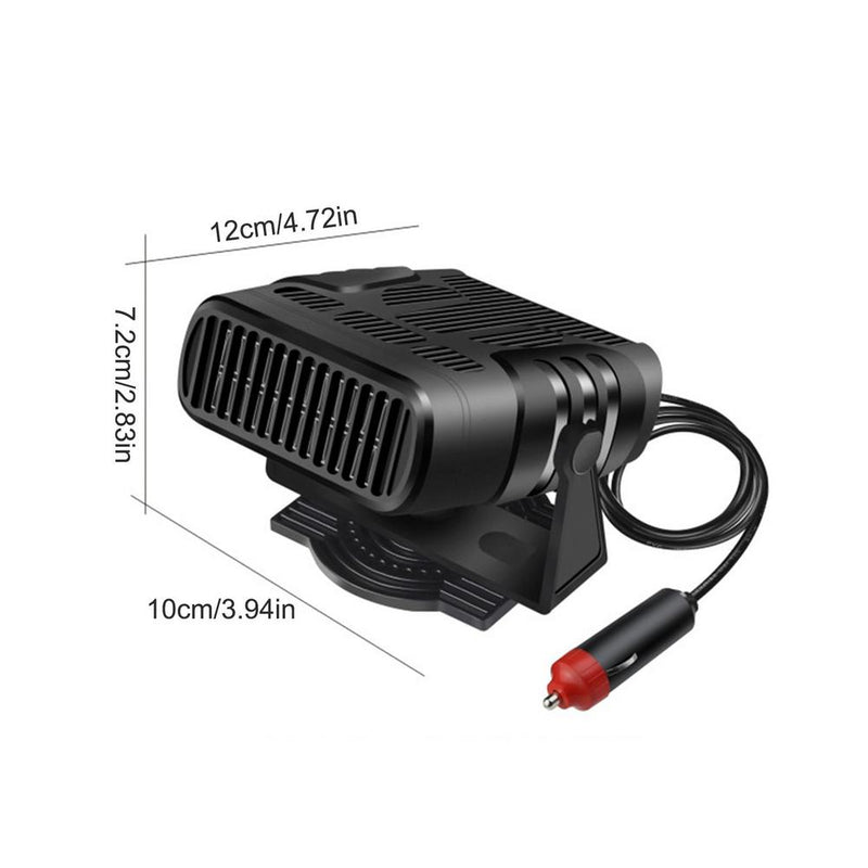 2 en 1 Portable 12/24V 120W Chauffage de voiture Dégivreur électrique Pare-brise Rotation à 360 degrés