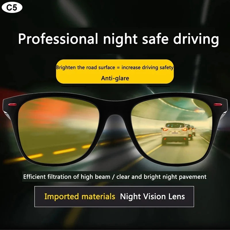 Lunettes de vision solaire et nocturne, cadre PC pour conducteur