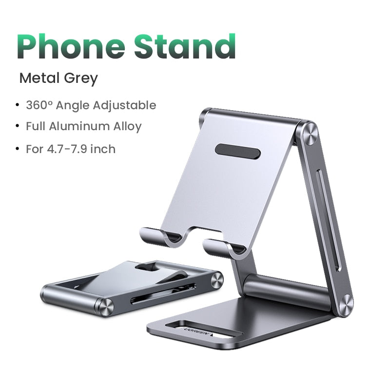 UGREEN Support en aluminium pour iPhone 13 12 Xiaomi Samsung Huawei Tablet Téléphone portable