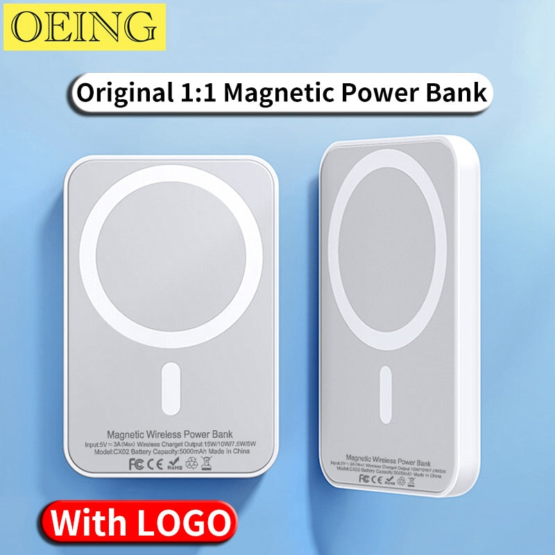 Original Macsafe Powerbank magnétique sans fil pour iPhone 12 13 14 Pro Max