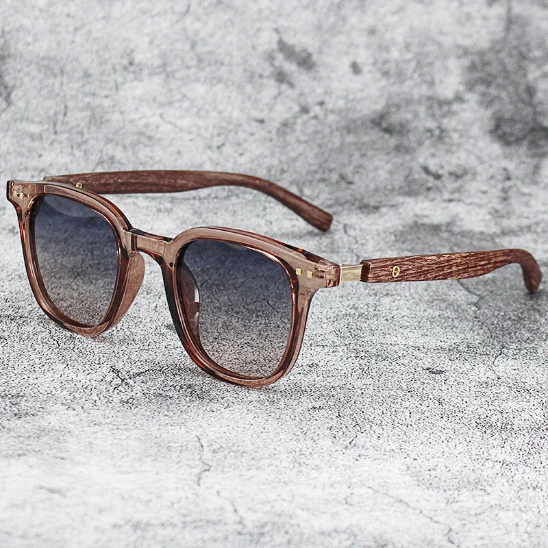 Nouveauté hommes Vintage bois cadre lunettes de soleil marque classique