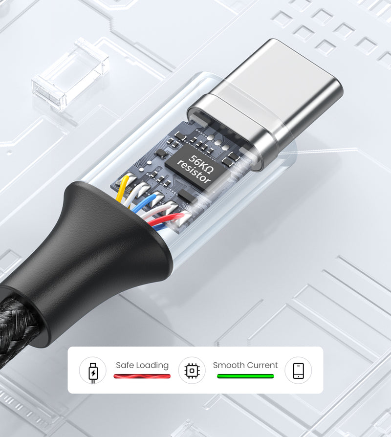 Câble USB-C de type C Câble de données de chargeur rapide