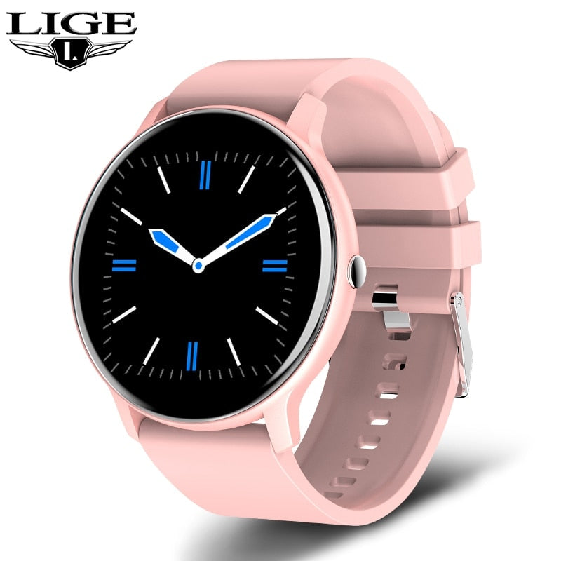 LIGE smartwatch écran tactile sport fitness IP67 étanche Bluetooth pour Android IOS