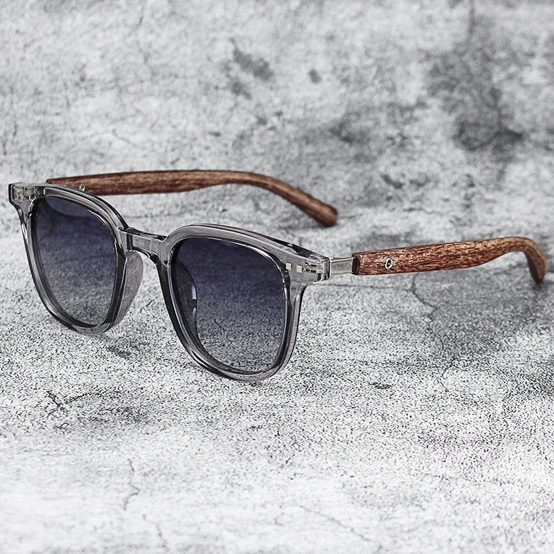 Nouveauté hommes Vintage bois cadre lunettes de soleil marque classique