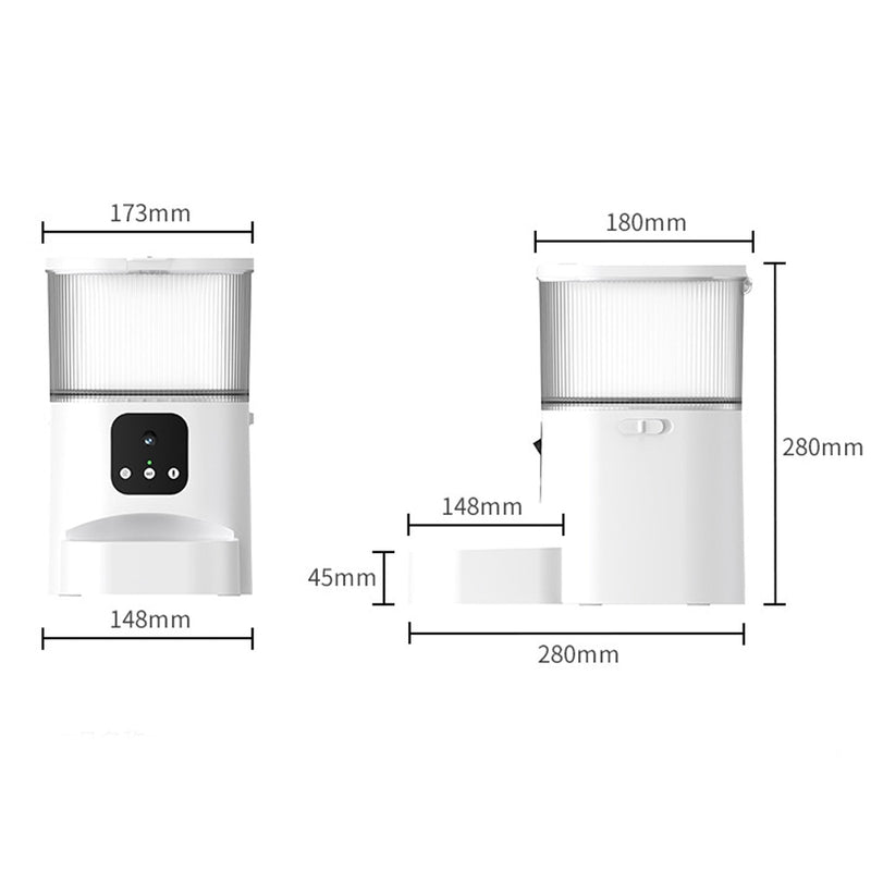 Distributeur automatique de nourriture pour animaux avec bouton caméra Wi-Fi Synchronisation vocale Quantitative