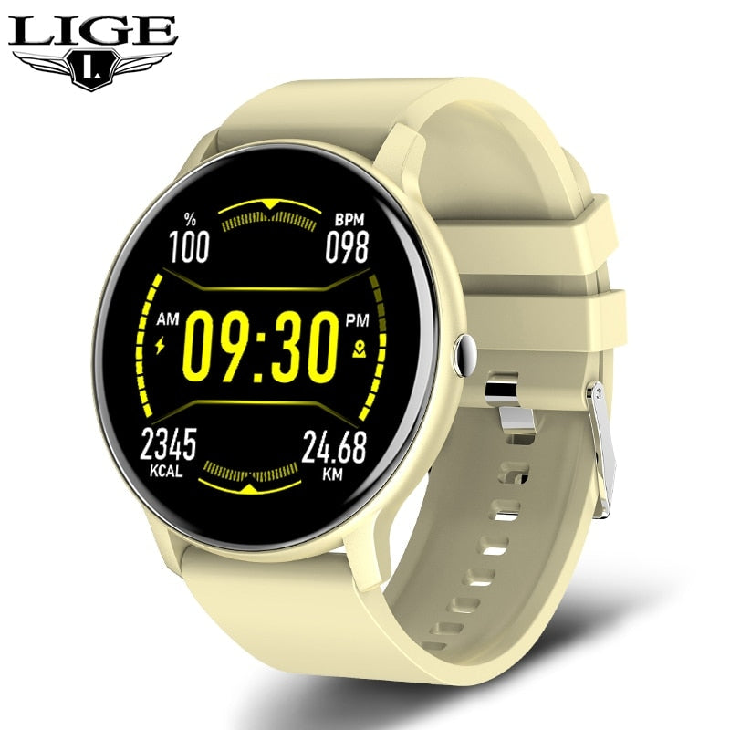 LIGE smartwatch écran tactile sport fitness IP67 étanche Bluetooth pour Android IOS