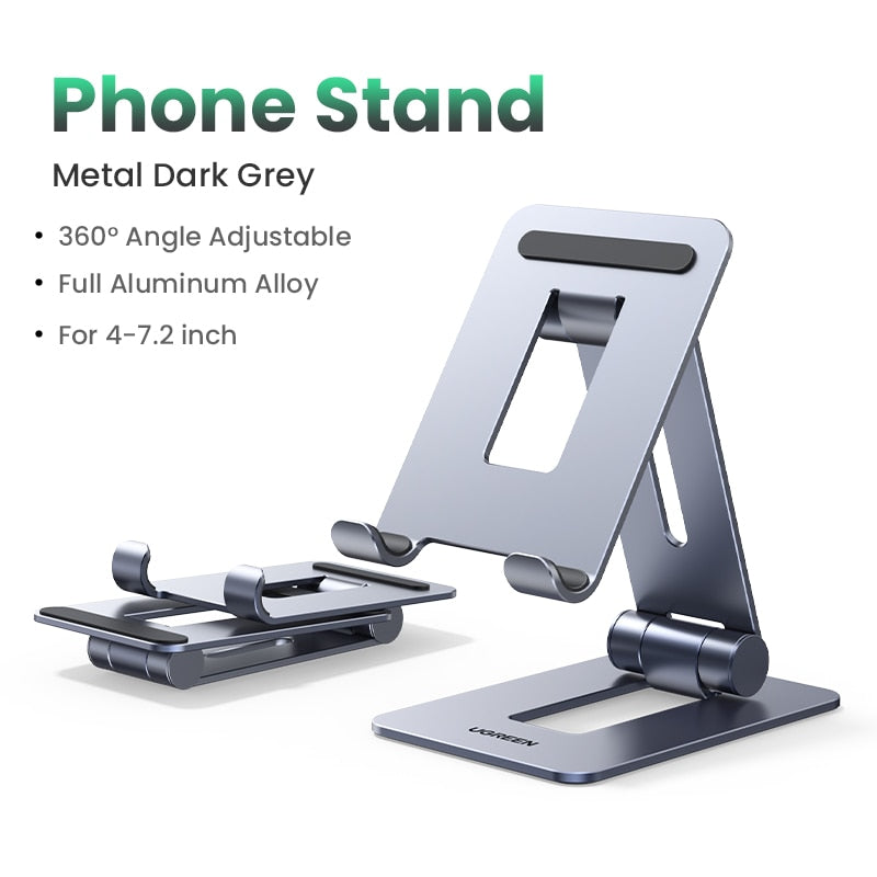 UGREEN Support en aluminium pour iPhone 13 12 Xiaomi Samsung Huawei Tablet Téléphone portable