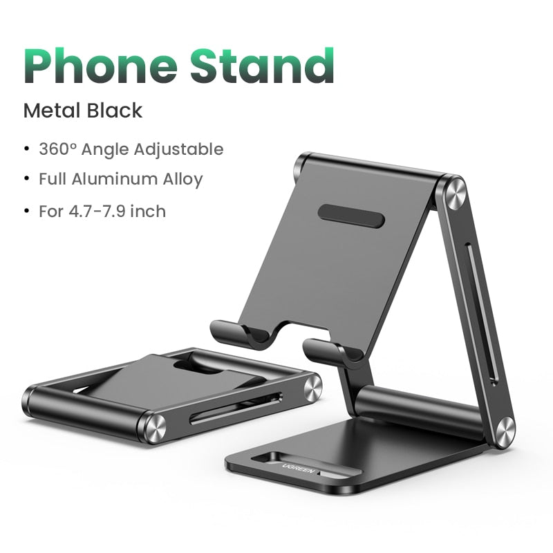 UGREEN Support en aluminium pour iPhone 13 12 Xiaomi Samsung Huawei Tablet Téléphone portable