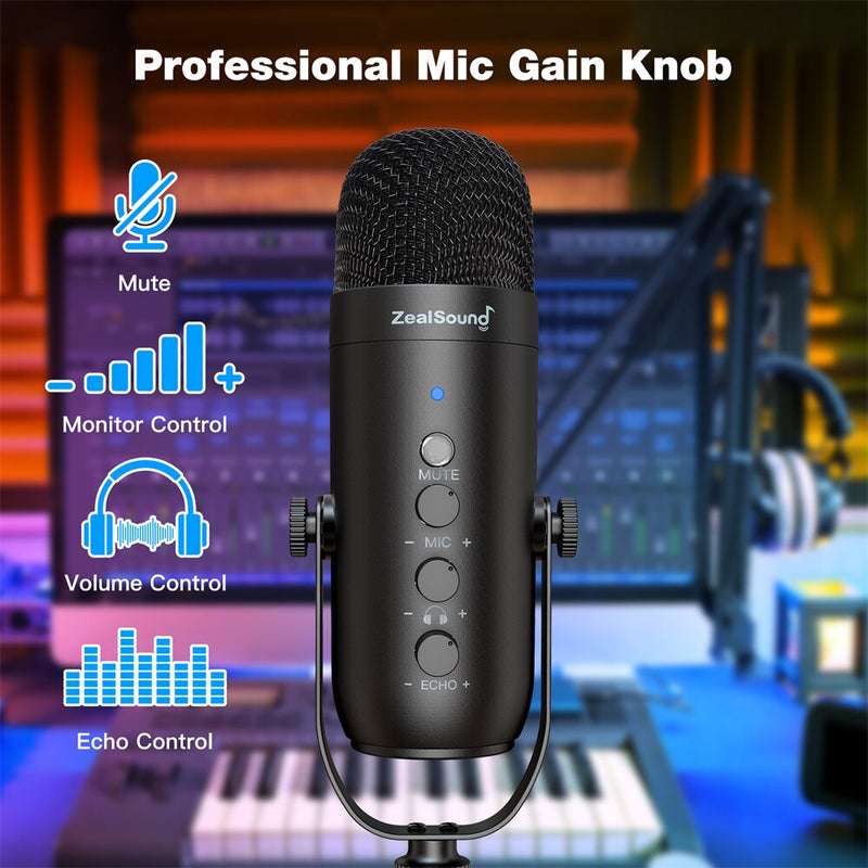 Zealsound Professional USB Streaming Podcast PC Microphone