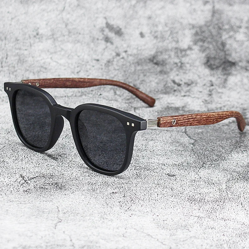 Nouveauté hommes Vintage bois cadre lunettes de soleil marque classique