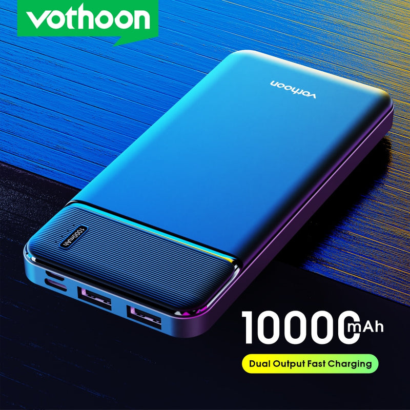 Vothoon Power Bank 10000mAh 2 USB Chargeur portable Batterie externe Portable